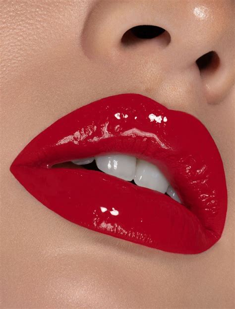 best glossy red lipstick.